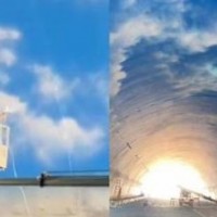 隧道顶部彩绘(天空壁画)人造天空，蓝天白云效果逼真像特效